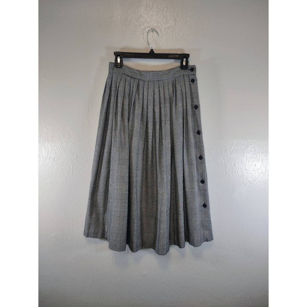Vintage Plaid pleated A-line skirt Womens Size 10 Petite